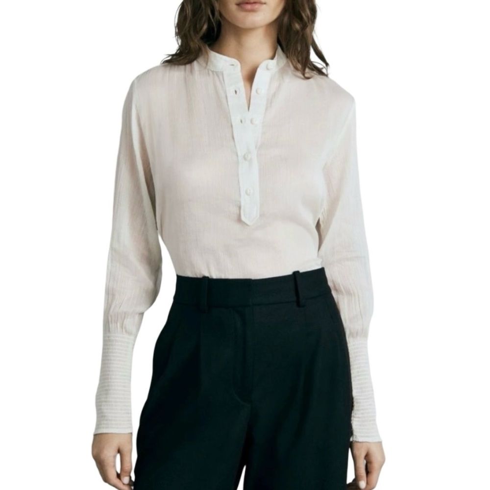 RAG & BONE IVORY COTTON BLEND SHIRT